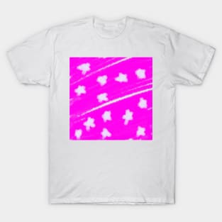 pink white star watercolor abstract art T-Shirt